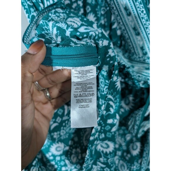 Loft Romper Women Sz 4 Kelly Green Floral Faux Wrap Skort Dress V-Neck - Picture 5 of 7